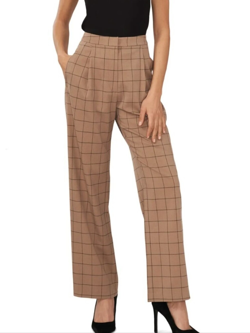Halogen Windowpane Wide Leg Trousers